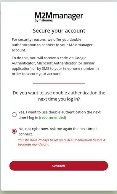 secure your account - double authentication