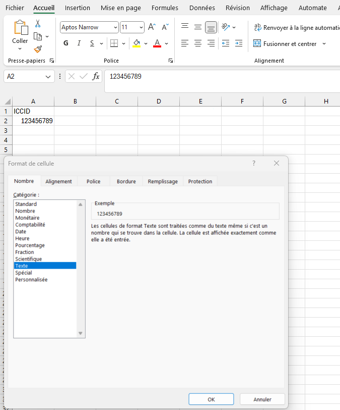 telecharger un modèle CSV pour l'obtention d'un fichier CSV pour activer les cartes SIM par lot