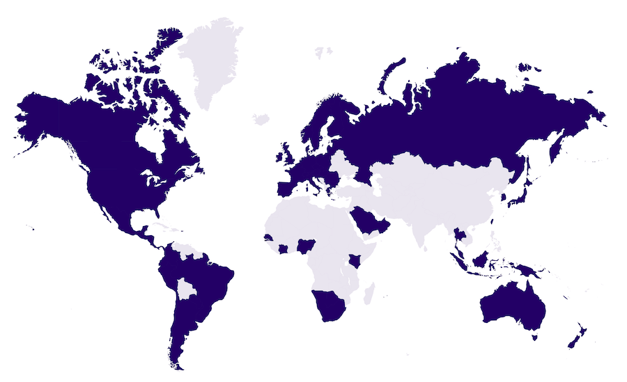 Couverture du réseau Sigfox dans le monde
